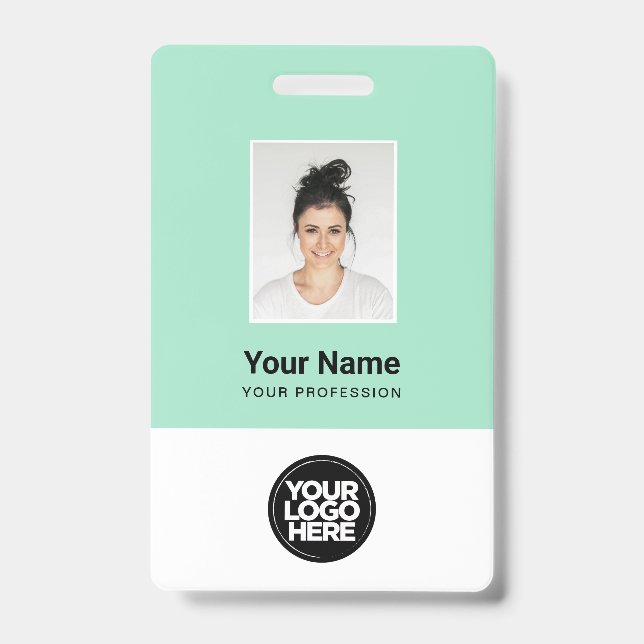 Custom Employee Photo, Qr Code, Logo, Name ID Badge (Front)