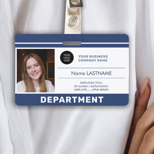 Custom employee photo QR code logo name ID Badge (Creator Uploaded)