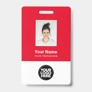 Custom Employee Photo, Qr Code, Logo, Name ID Badge