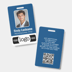 Custom Employee - Photo, QR Code, Logo, Name ID Badge