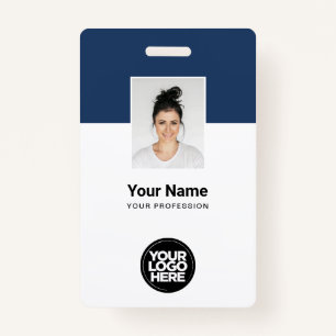 Custom Employee Photo, Qr Code, Logo, Name Simple ID Badge