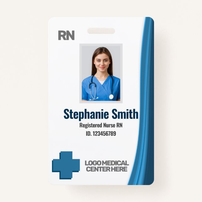 Custom Employee Photo RNs Nurse ID Badge (Front)
