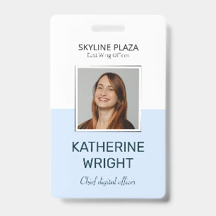 Custom Employee Photo Square ID Name Badge