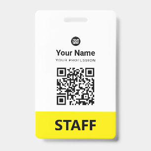 Custom Employee Qr Code, Bar Code, Logo, Name ID Badge