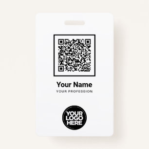 Custom Employee Qr Code Bar Code Logo Name ID Badge
