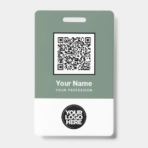 Custom Employee Qr Code Bar Code Logo Name ID Badge