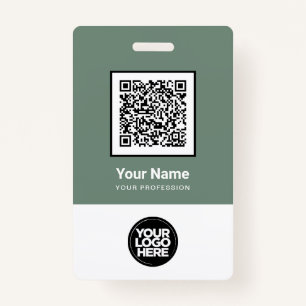 Custom Employee Qr Code Bar Code Logo Name ID Badge