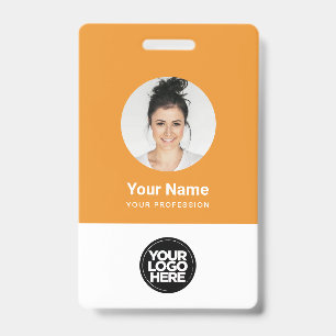 Custom Employee Round Photo Logo Name ID Badge