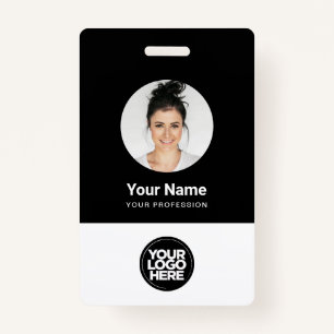 Custom Employee Round Photo Logo Name ID Badge