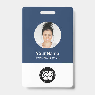 Custom Employee Round Photo Logo Name ID Badge