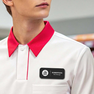 Custom Employee Safety Pin or Magnetic Classic Name Tag