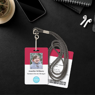 Custom Employee Staff Logo Barcode Name Photo ID ID Badge
