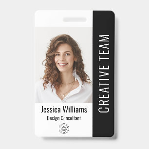 Custom Employee Staff Name Logo Bar Code Photo ID  Badge