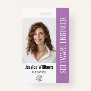 Custom Employee Staff Name Logo Bar Code Photo ID ID Badge