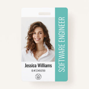 Custom Employee Staff Name Logo Bar Code Photo ID ID Badge