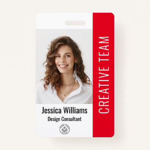 Custom Employee Staff Name Logo Bar Code Photo ID  ID Badge