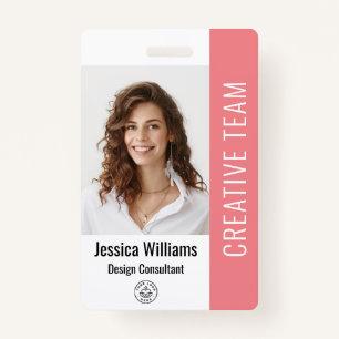 Custom Employee Staff Name Logo Bar Code Photo ID ID Badge