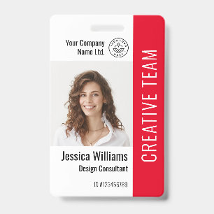 Custom Employee Staff Name Logo Barcode Photo ID Badge