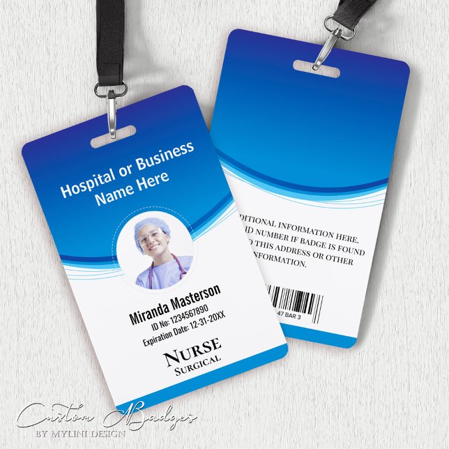 Custom Employee Staff Name Logo Barcode Photo ID Badge (Creator Uploaded)
