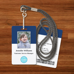 Custom Employee Staff Name Logo Barcode Photo ID Badge