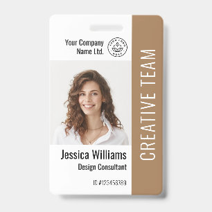 Custom Employee Staff Name Logo Barcode Photo ID  Badge