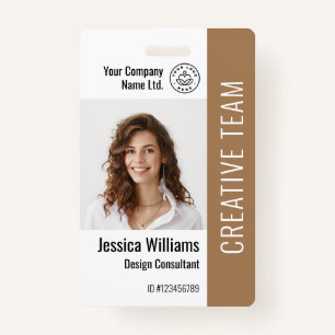 Custom Employee Staff Name Logo Barcode Photo ID  ID Badge