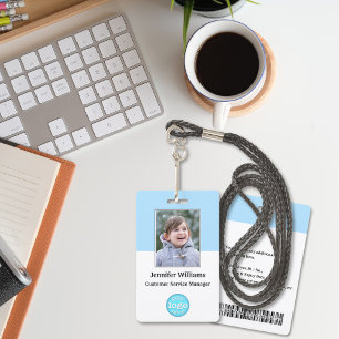 Custom Employee Staff Name Photo Barcode Logo ID ID Badge