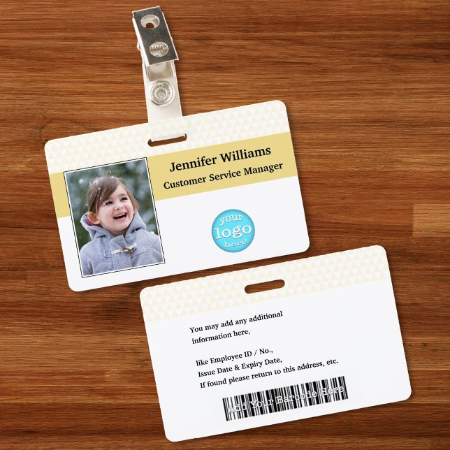 Custom Employee Staff Photo Name Logo Barcode ID Badge (Custom Employee Staff Photo Name Logo Barcode ID Badge)
