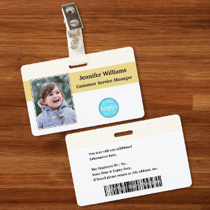 Custom Employee Staff Photo Name Logo Barcode ID ID Badge