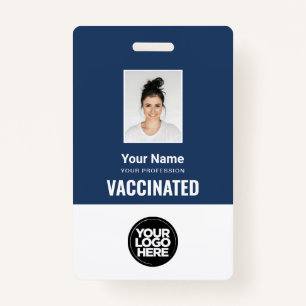 Custom Employee Vaccine Pass Photo Qr Code Logo ID Badge
