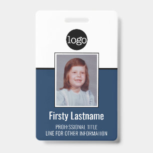 Custom Employee Vertical Photo Bar Code Logo Name ID Badge