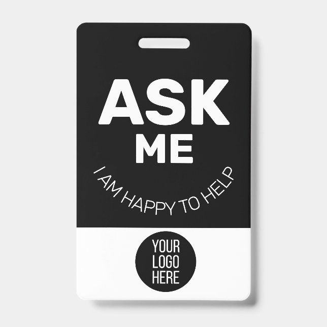 custom employee Volunteer Help ID Badge Lanyard (Front)