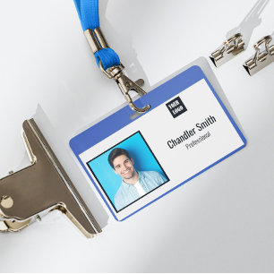 Custom Employee with Photo, Bar Code, Logo, Name  ID Badge
