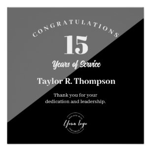 Custom Employee years of service recognition logo Poster