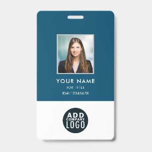 Custom Employees Photo with Barcode Business Logo ID Badge