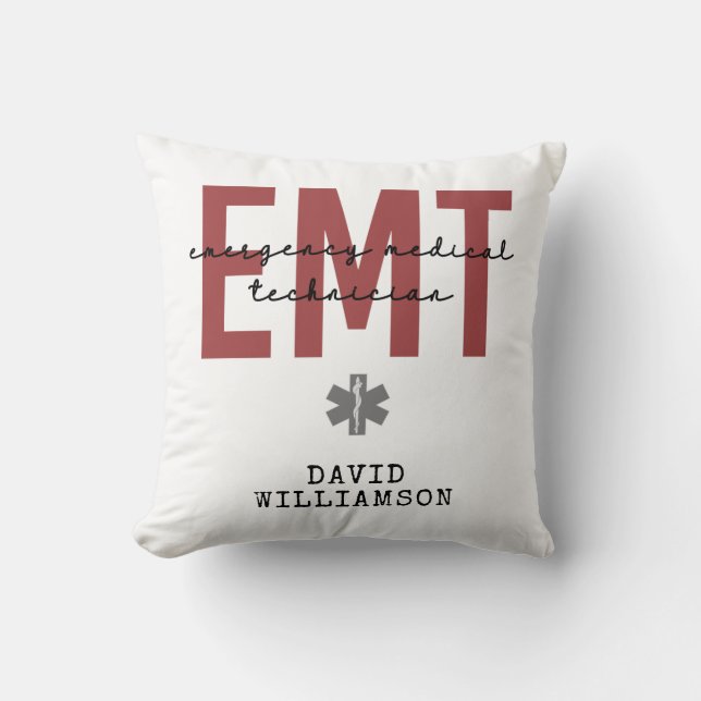 Custom EMT Emergency Medical Technician  Cushion (Front)