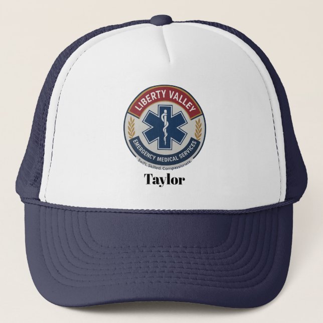 Custom EMT Logo Hat with Personalised Name (Front)