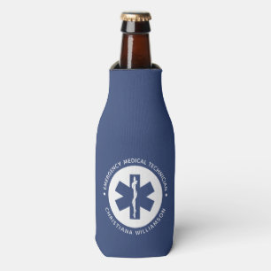Custom EMT Symbol Emergency Medical Technician Bottle Cooler