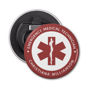 Custom EMT Symbol Emergency Medical Technician Bottle Opener