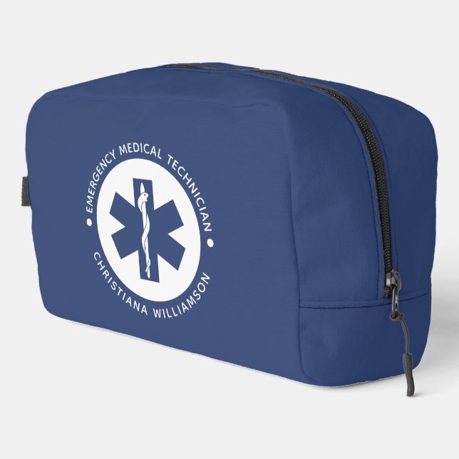 Custom EMT Symbol Emergency Medical Technician Dopp Kit (Right Corner)