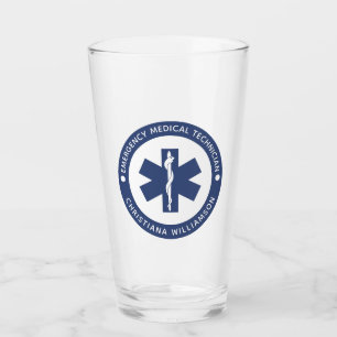 Custom EMT Symbol Emergency Medical Technician Glass