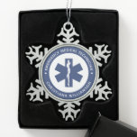 Custom EMT Symbol Emergency Medical Technician Snowflake Pewter Christmas Ornament<br><div class="desc">Custom EMT Symbol Emergency Medical Technician Gifts!</div>