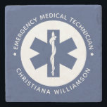Custom EMT Symbol Emergency Medical Technician Stone Coaster<br><div class="desc">Custom EMT Symbol Emergency Medical Technician Gifts!</div>
