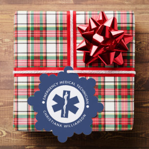Custom EMT Symbol Emergency Medical Technician Tree Decoration Card