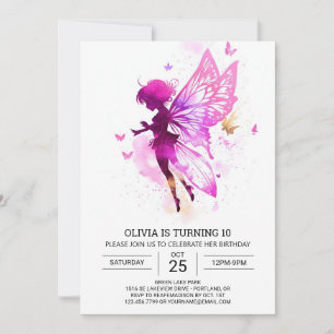 Custom Enchanted Fairy Birthday Celebration Invitation