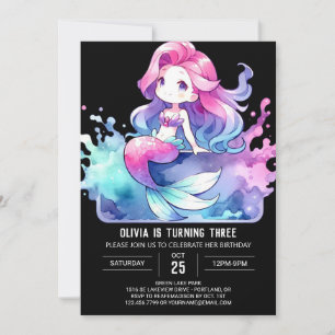 Custom Enchanted Mermaid Birthday Invitation