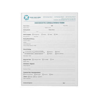 Custom Endodontic Consultation Form Notepad
