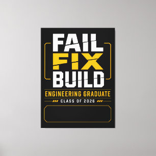 Custom Engineering Graduate 2026 Name Art Canvas Print