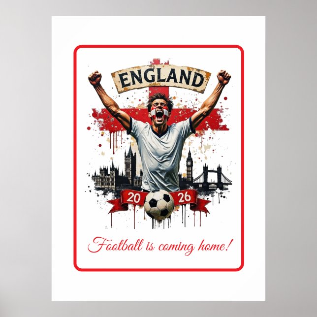 Custom England National Football Team Celebration Poster (Front)