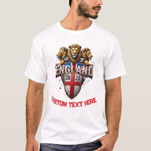 Custom England National Soccer Football Team Fan T-Shirt